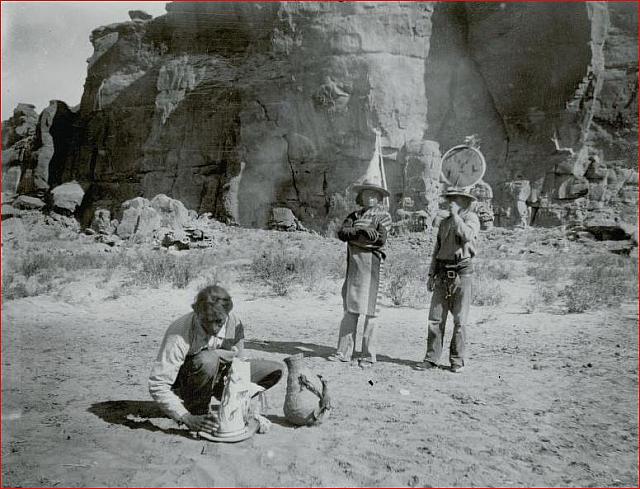Navajo Men in Hats in Chaco Canyon, New Mexico - 1919