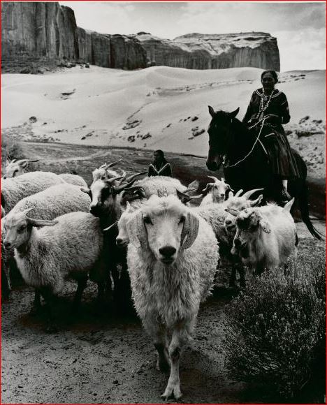 Sheepherder on horse in Monument Valley, 1969