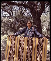 Mary Louise Chee and her Navajo Rug - 1950s
