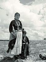 Navajo Woman and Child out in Navajoland