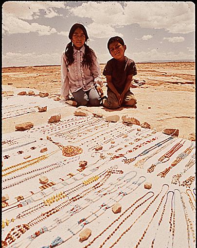 Navajo Children Selling Jewelry 05-1972