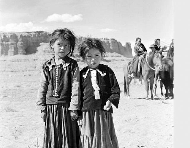 2 little Navajo girls at Marble Canyon Rodeo