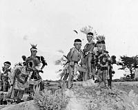 Navajo children in dance costume at Inter-Tribal Indian Ceremonial, Gallup, New Mexico 1955