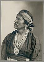 Navajo Chief Kia-E-Te-Nita in Native Dress with Squash Blossom Necklace and Silver Concha Belt - 1908