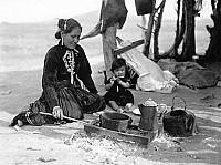 Florence. (Navajo Woman) cooking at Indians Wells 1932